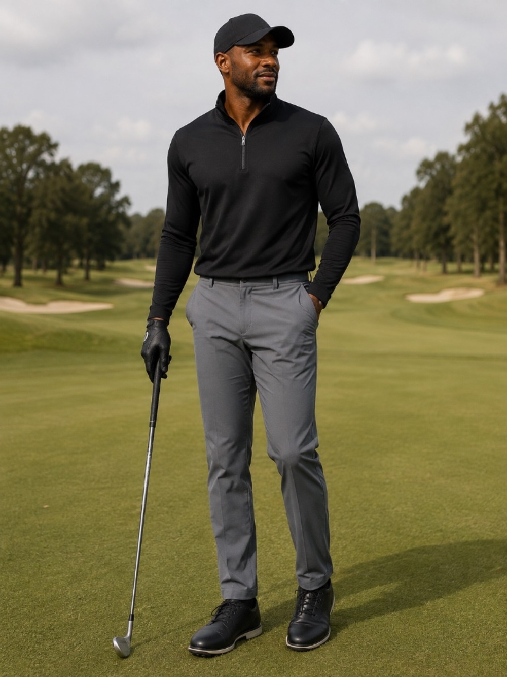 Nike Golf Men's 36x32 Dri-Fit Flat Front Pants Gray Stretch Golf